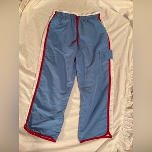 AFI Y2K Blue Track Pants with Red Trim